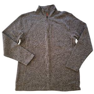 Northcrest Mock Neck Quarter Zip Shacket Mens L Shirt Jacket Brown‎ Long Sleeve